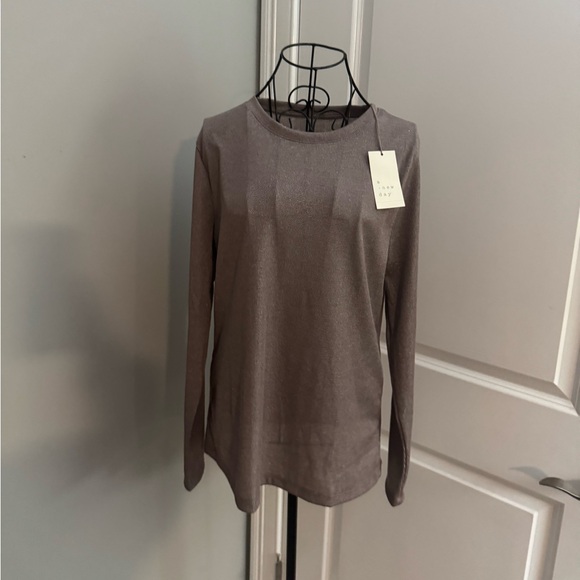 a new day Tops - NWT A New Day Metallic Taupe Shimmery Long Sleeve Top Size XL